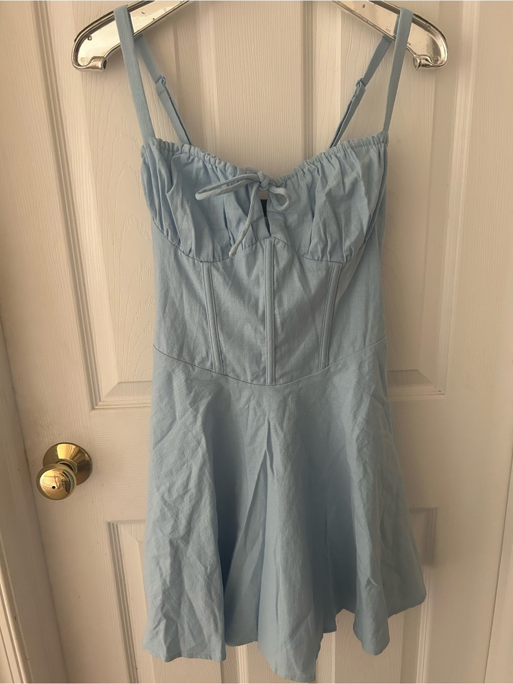 Windsor Light Blue Adjustable Strap Babydoll Dress